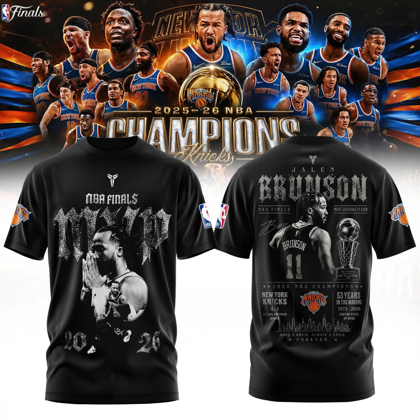 _ Jalen Brunson New York Knicks 2026  Finals MVP T-Shirt
