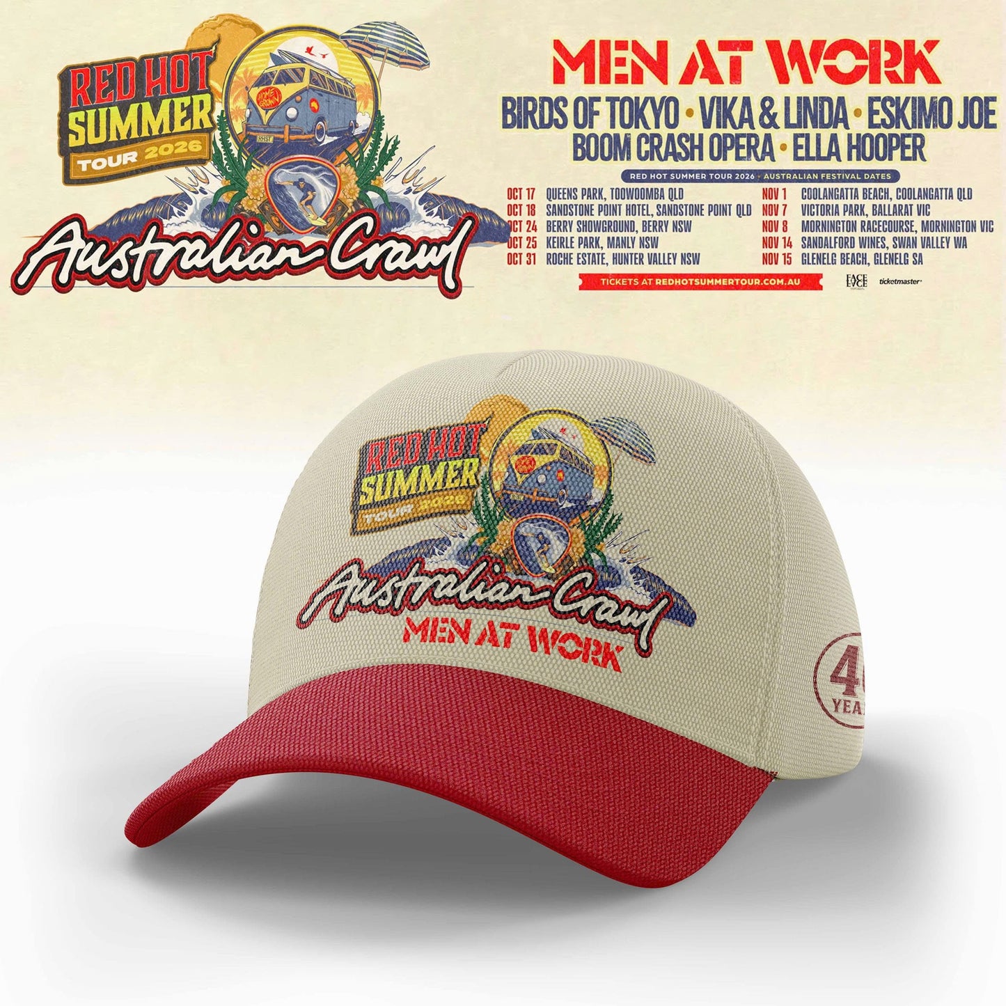 AUSTRALIAN CRAWL – RED HOT SUMMER TOUR CAP