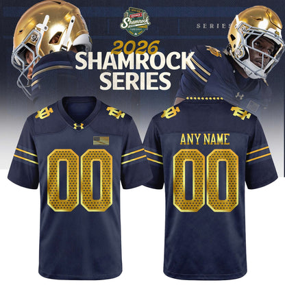 _ ND Football 2026 Shamrock Series Custom Name And Number Limited Editions Jersey