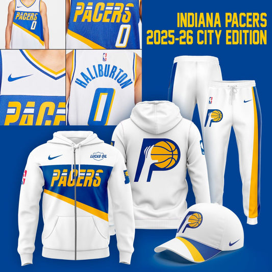 Indiana Pacers 25-26' CITY EDITION Oversized Crewneck Zip Hoodie