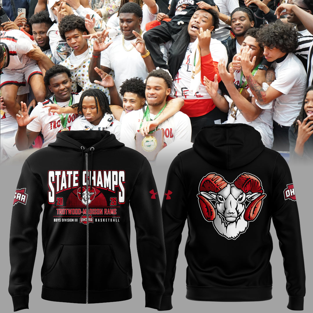 Limited Edition 2026 OHSAA Boys Basketball D3 State Champions Zip Hoodie