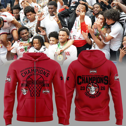 Limited Edition 2026 OHSAA Boys Basketball D3 State Champions Zip Hoodie