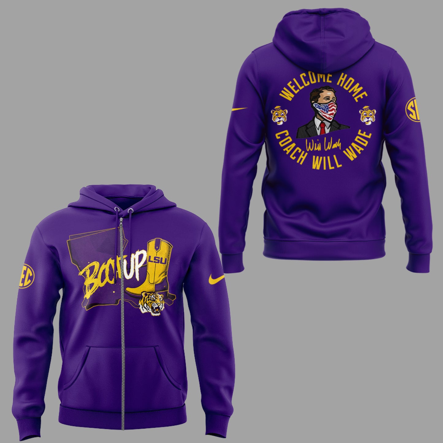 Limited Edition “Welcome Home,Coach Will Wade” 🐯🏀 Zip Hoodie