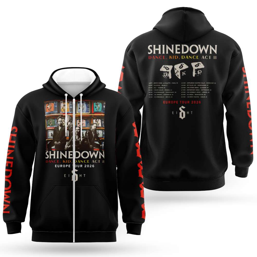Dance, Kid, Dance Act II World Tour Shinedown 2026 Zip Hoodie